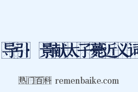 导引·景献太子薨近义词是什么意思的图片